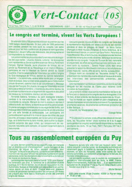 Vert Contact n°105 (1989)