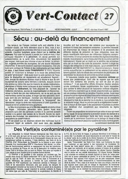 Supplément au Vert-Contact n°27 (1987)