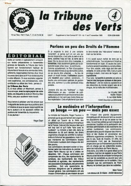 La Tribune des Verts 4 (1989)