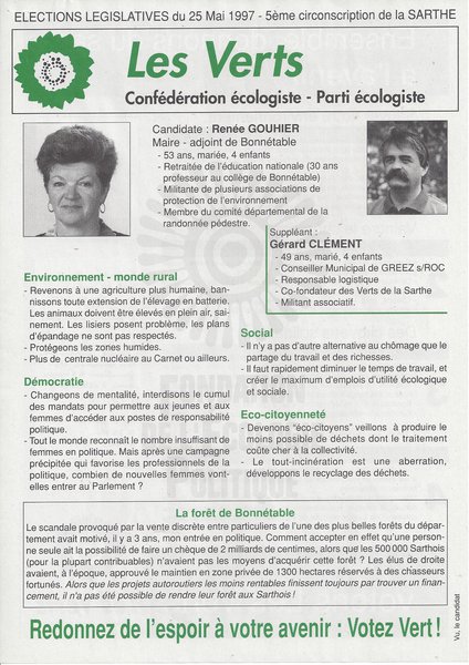 Candidate : Renée GOUHIER (législatives 1997)