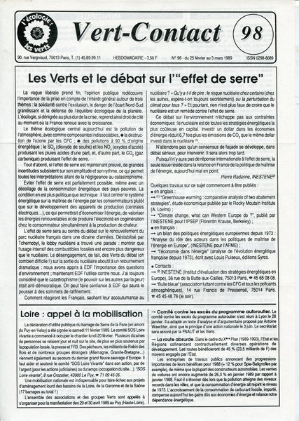 Vert Contact n°98 (1989)