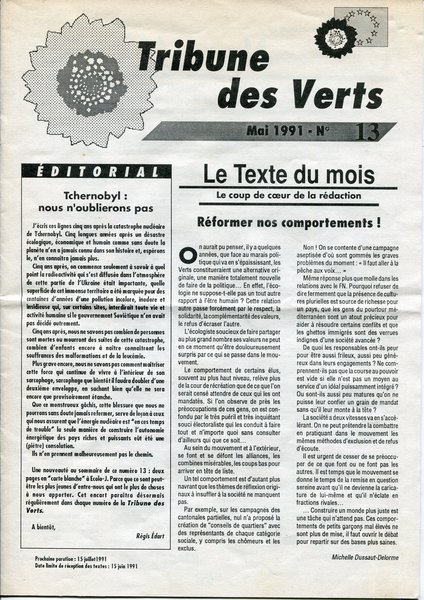 Tribune des Verts n°13 (1991)