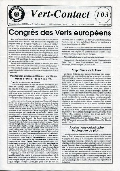 Vert Contact n°103 (1989)