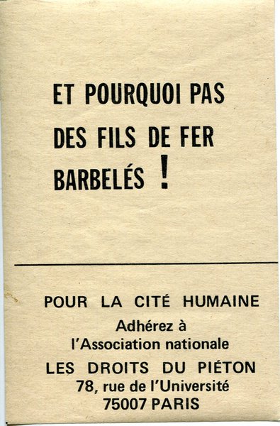 ET POURQUOI PAS DES FILS DE FER BARBELÉS ! (ca. 1975)