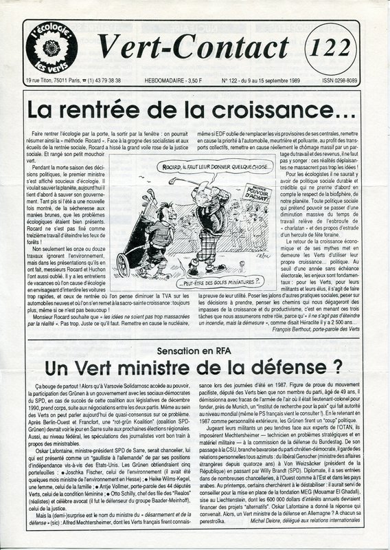 Vert Contact n°122 (1989)