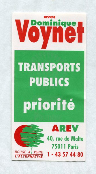 TRANSPORTS PUBLICS priorité (présidentielle 1995)