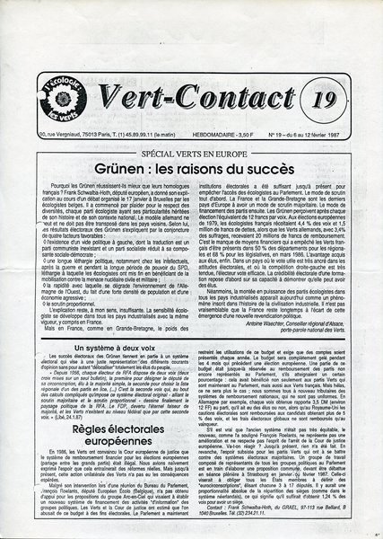 Vert-Contact n°19 (1987)