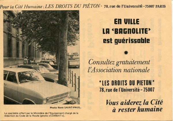 EN VILLE LA 'BAGNOLITE' est guérissable (ca. 1975)