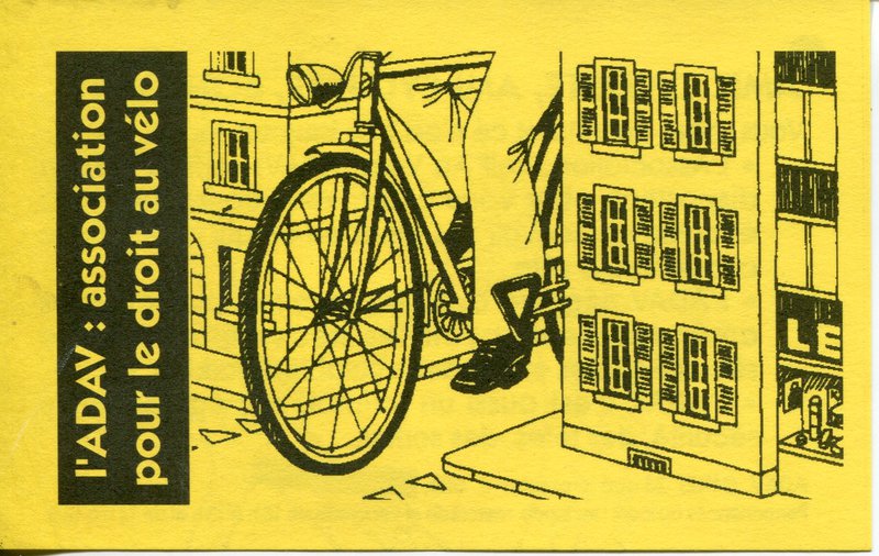 l'ADAV : association pour le droit au vélo (ca. 1990)