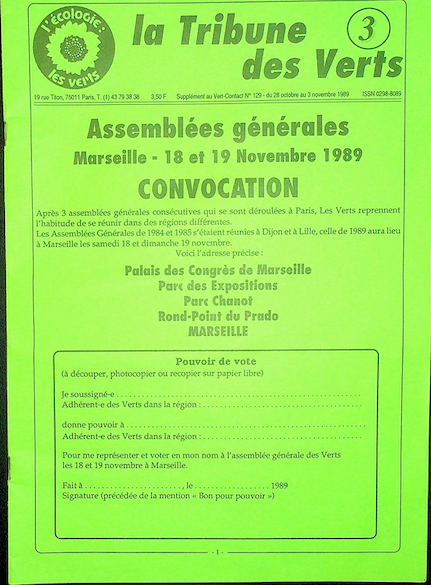 Supplément au Vert Contact n°129 (1989)