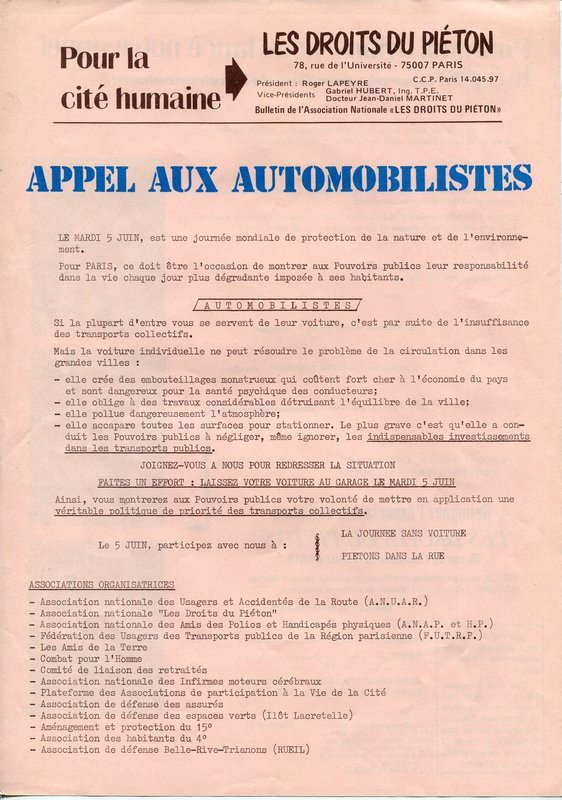 APPEL AUX AUTOMOBILISTES [1973]