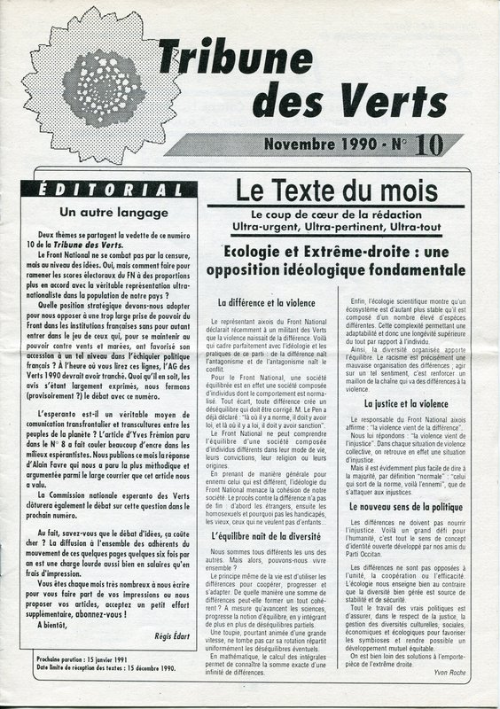 Tribune des Verts n°10 (1990)