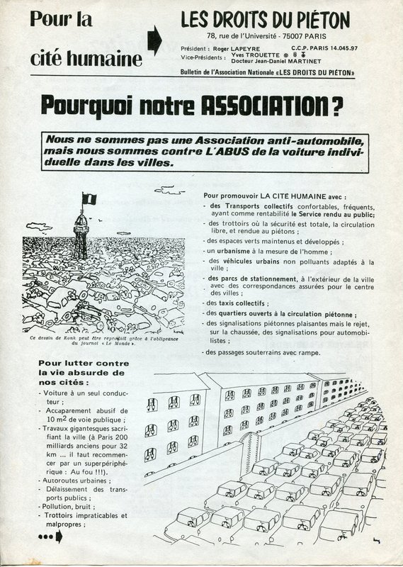 Pourquoi notre ASSOCIATION ? (ca. 1975)